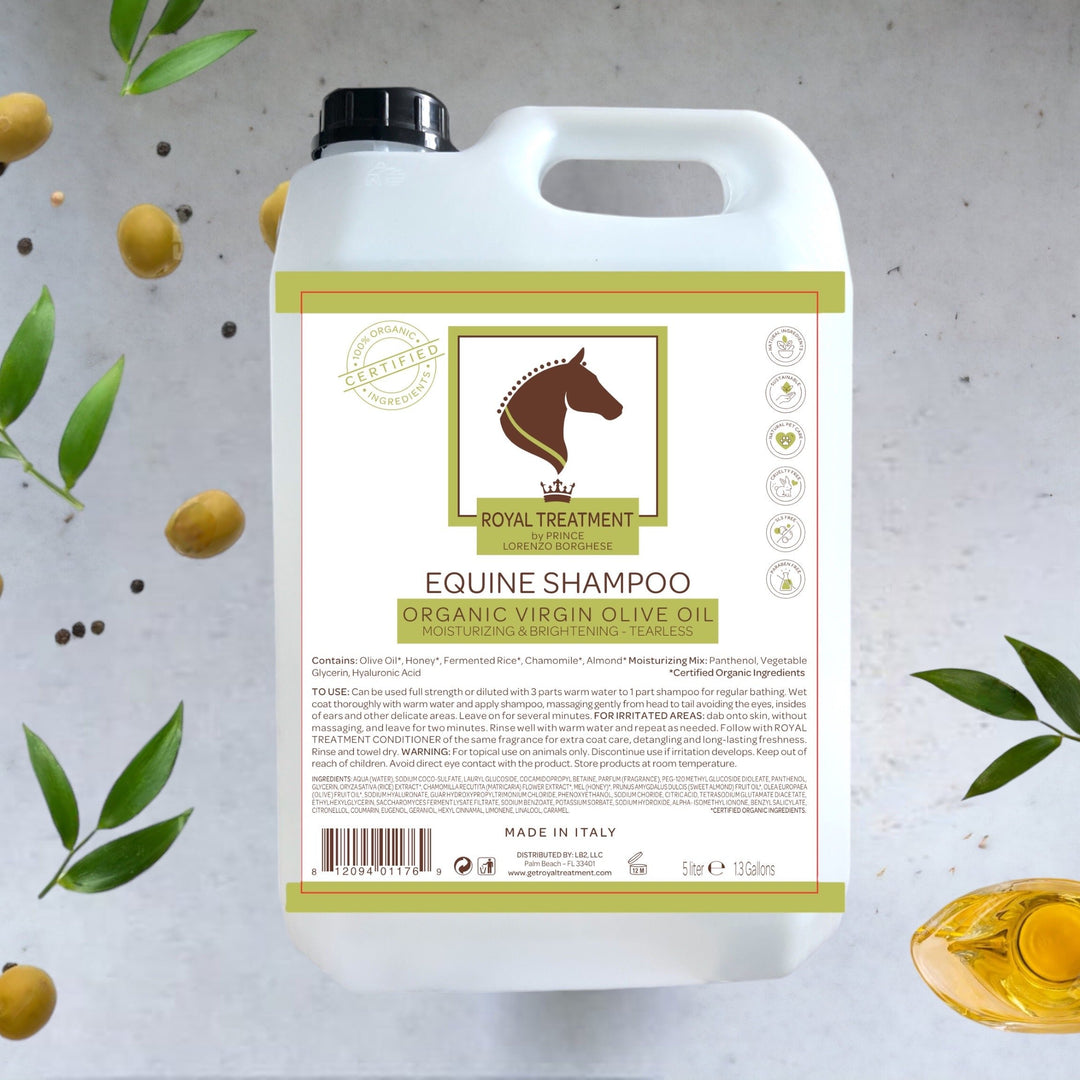 1.3 gal Italian Virgin Olive Oil Equine Shampoo