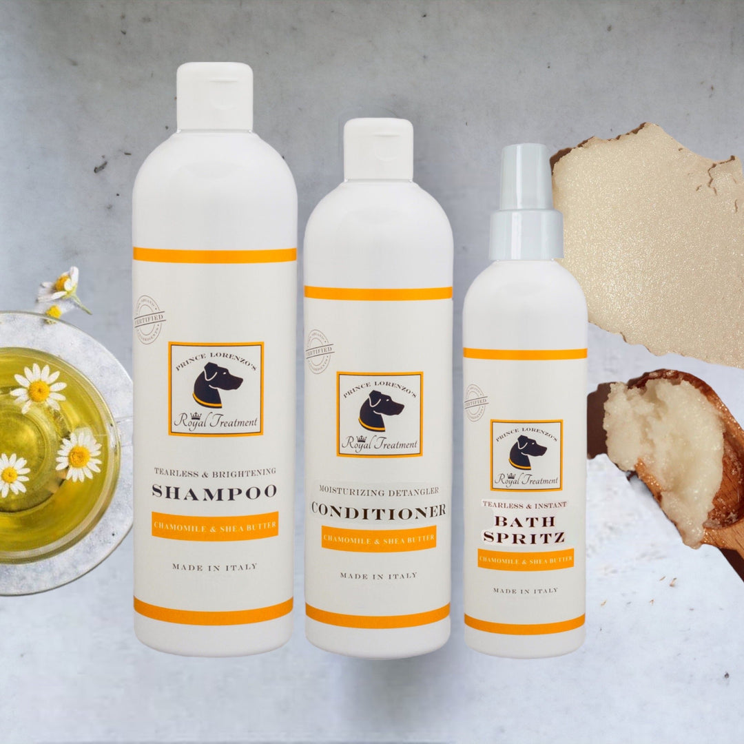 Chamomile and Shea Butter Shampoo, Conditioner, and Spritz